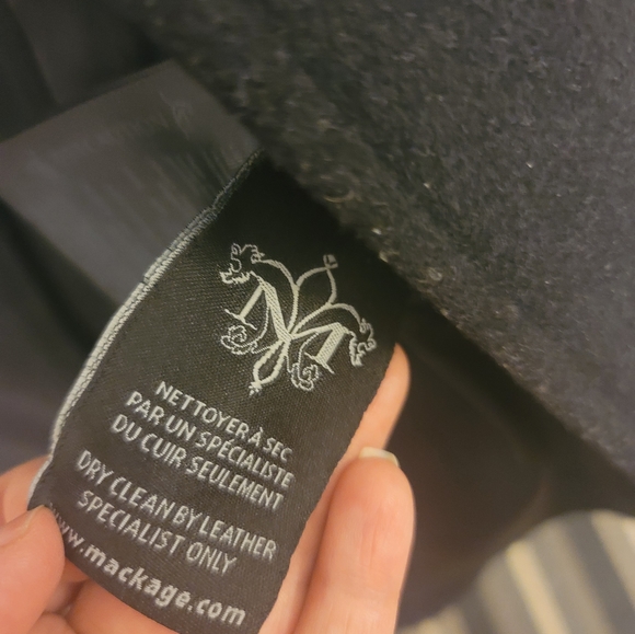 Mackage Designer Wool Peacoat w/leather trim - Picture 3 of 3